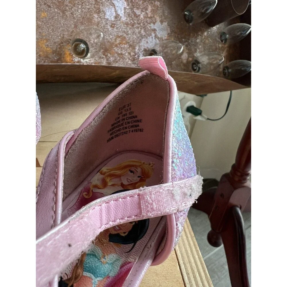 Disney Princess Glitter Ombre Heels Toddler Little Girls Dress Up Shoes 13.5 C
